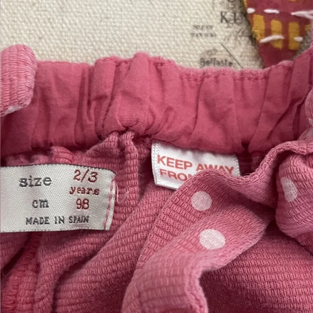 Zara Pink Polka Dot Romper Size 2/3